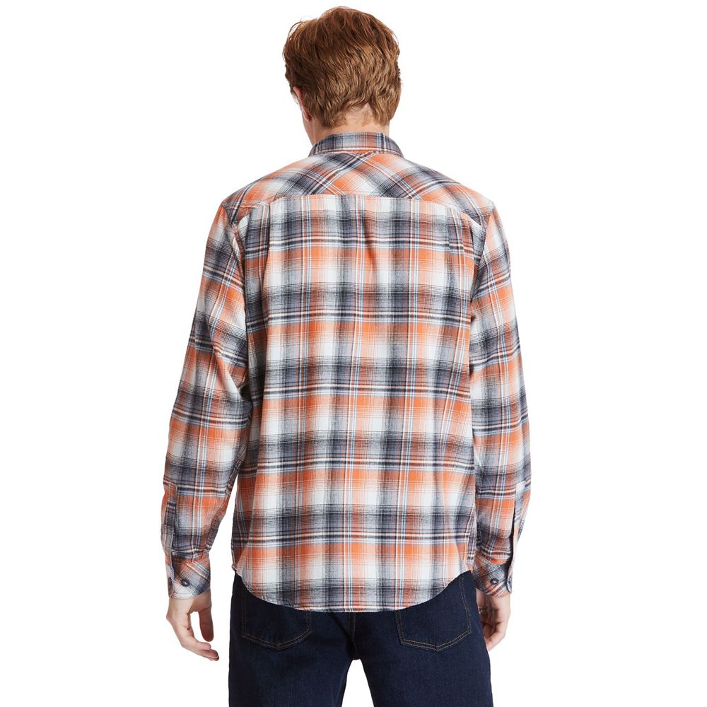 Timberland Mens Shirts PRO® Woodfort Midweight Flannel Work - Orange - India RY0316459